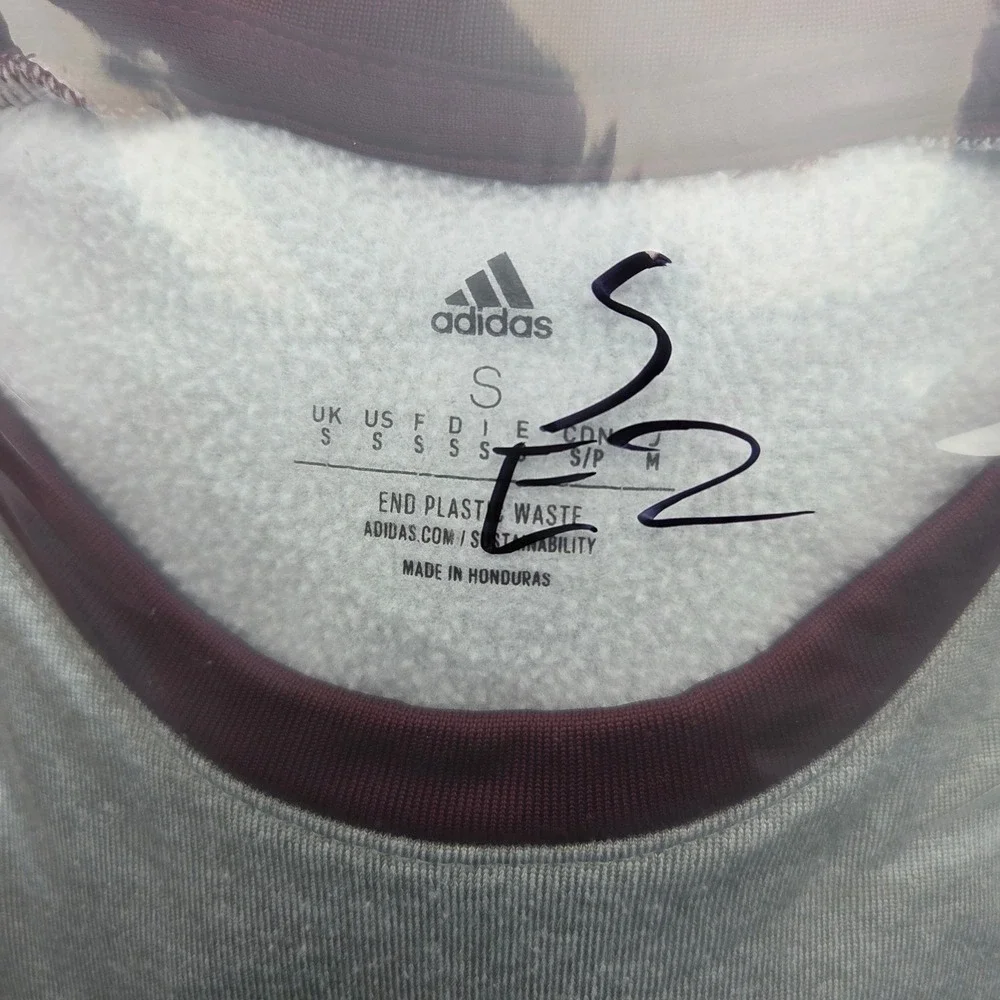 Adidas Sweatshirt Mens Small Grey Maroon Aggie Football‎ HI3139 Raglan Fleece